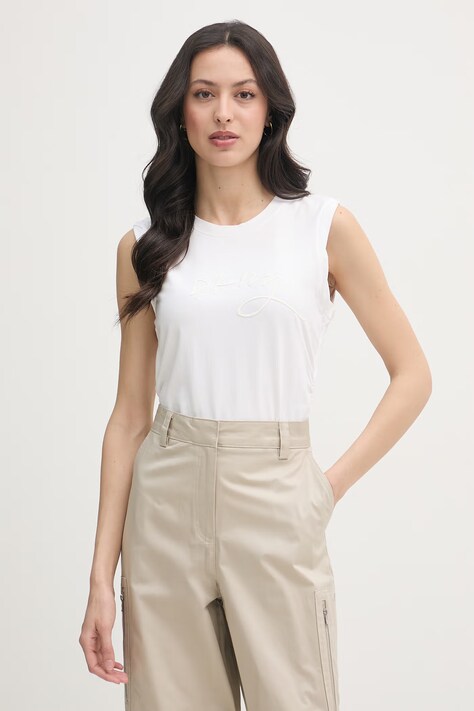 DKNY top damski z bawełny biały P6BH0ENY