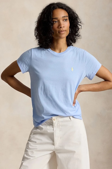 Polo Ralph Lauren COTTON JERSEY-KNT-T-SHIRT basic t-shirt cotton women's blue 211B14605019