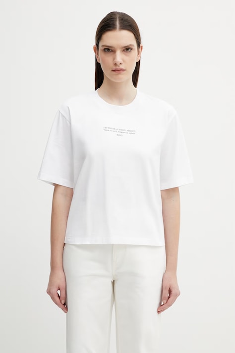 Off-White t-shirt bawełniany Statement Boxy damski kolor biały 2AA124S26JER006
