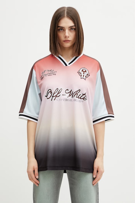 Off-White Soccer t-shirt damski różowy 2AA13JS26JER001