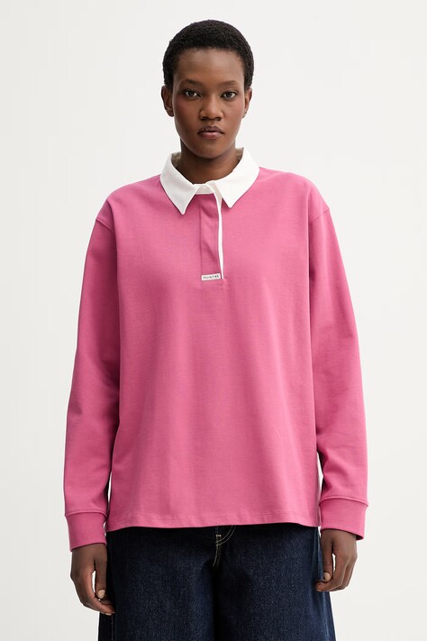 MUNTHE longsleeve bawełniany BECENT kolor różowy 261114026166