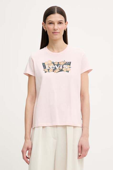 Levi's t-shirt damski bawełniany THE PERFECT różowy 17369-3386