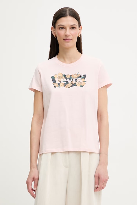 Levi's t-shirt damski bawełniany THE PERFECT różowy 17369-3386