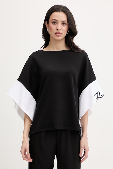 Karl Lagerfeld tričko dámské bavlněné černé B2W17005