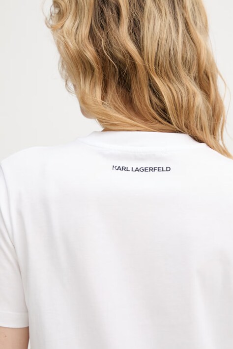 Karl Lagerfeld футболка жіноча бавовняна — SS26-TSD1KU, білий — фото 6