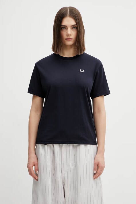 Fred Perry t-shirt bawełniany damski kolor granatowy G1142