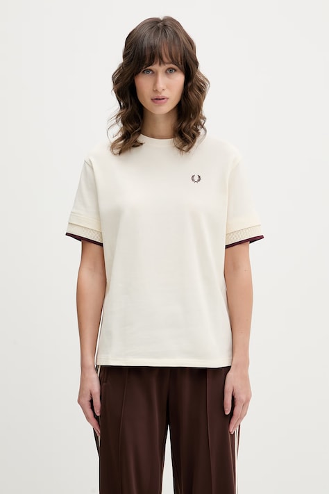 Fred Perry t-shirt bawełniany damski kolor beżowy G2167