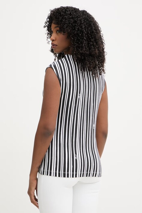 Karl Lagerfeld top damski bawełniany z elastanem czarny B2W17014