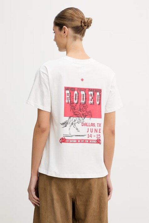 Never Fully Dressed t-shirt damski bawełniany biały NFDTO2086