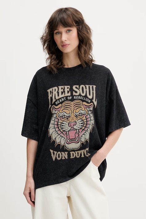 Von Dutch kratka majica ženska bombažna črna VD/2/TR