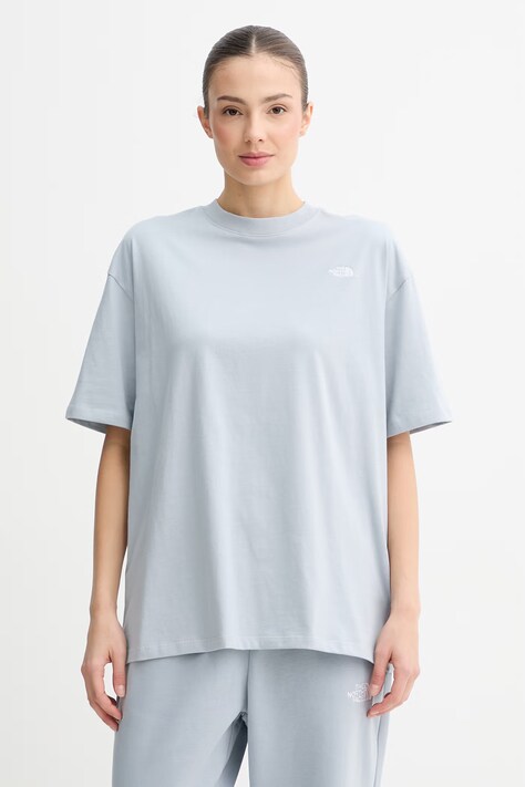 The North Face t-shirt damski bawełniany Essential Simple Dome niebieski NF0A8EVXFM21