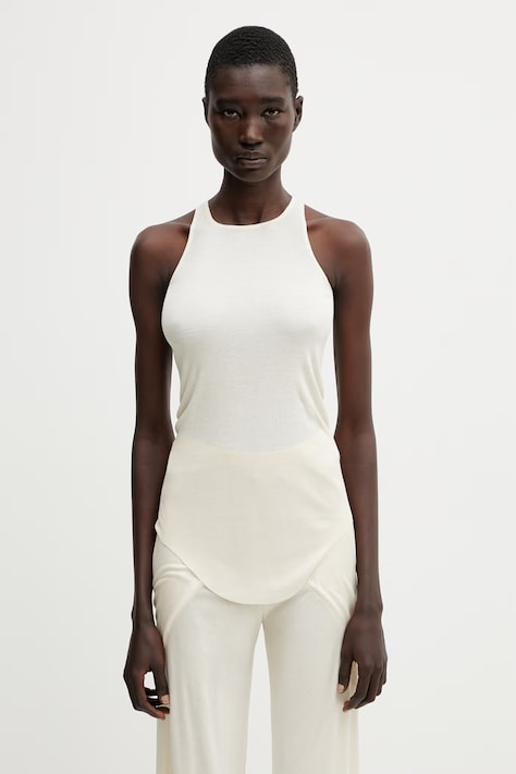 Rick Owens Lilies top dámsky z viskózy Basic béžový LI01F7101.RRV