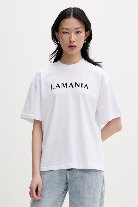 La Mania T-shirt damski bawełniany CHUCK biały CHUCK