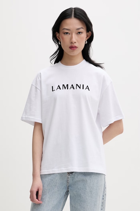 La Mania T-shirt damski bawełniany CHUCK biały CHUCK