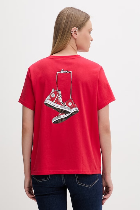 Converse tričko dámske bavlnené x CHUCKS IN LOVE červené CVW6T130