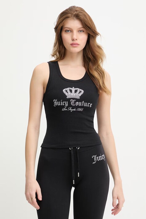Juicy Couture top damski GOTHIC VEST czarny JCBLV126807