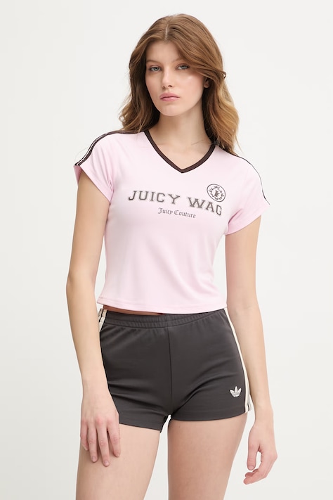 Juicy Couture t-shirt damski WAG TEE różowy JCWCT126319