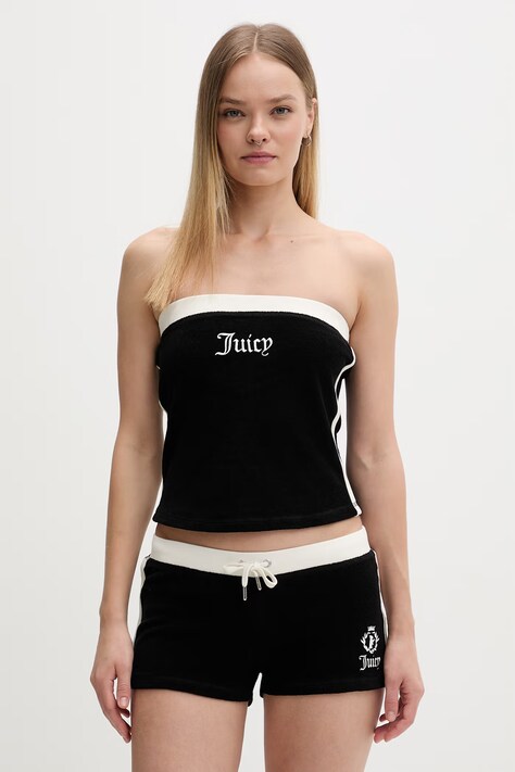 Juicy Couture ženski top APPLIQUE BOOBTU crni JCWSC126314