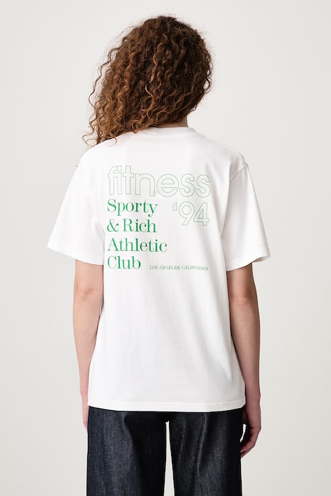 Sporty & Rich Fitness 94 T-shirt bawełniany damski biały TO11973086WH01