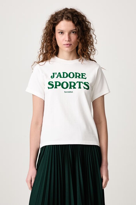 Sporty & Rich Jadore T-shirt bawełniany damski beżowy TO12273702WH01