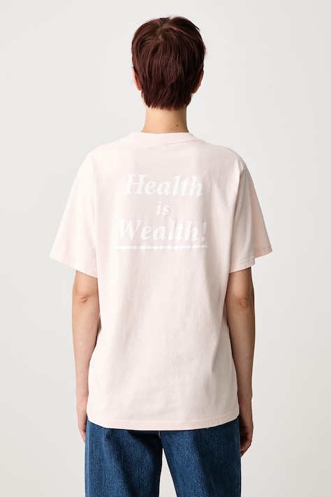 Sporty & Rich Health Is Wealth T-shirt bawełniany damski różowy TO11974300P145