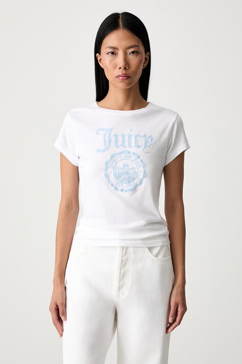 Sporty & Rich x Juicy Couture T-shirt bawełniany damski biały TO111716691WH100