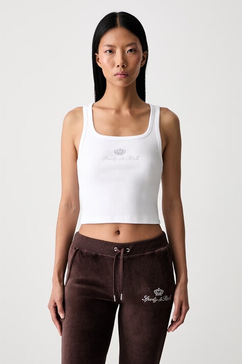 Sporty & Rich x Juicy Couture top damski z bawełną biały TO116716689WH01