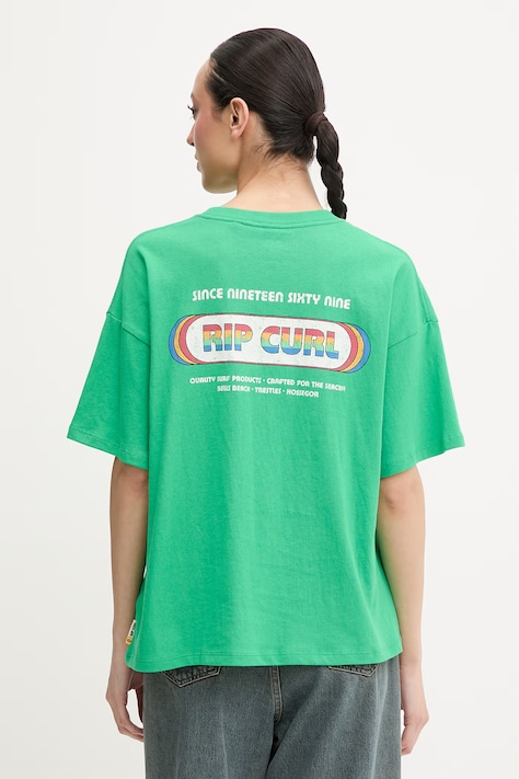 Rip Curl футболка для женщин из хлопка SURF REVIVAL зелёная 0MHWTE