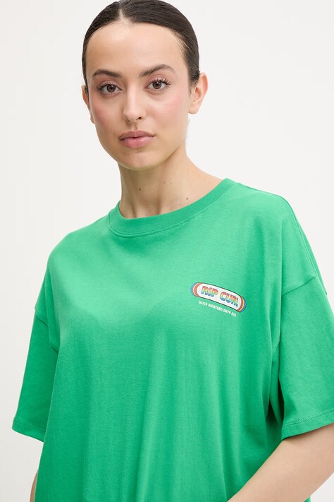 Rip Curl t-shirt Γυναικείο βαμβακερό SURF REVIVAL πράσινο 0MHWTE