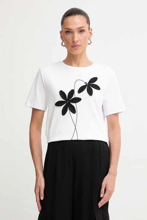 Morgan T-shirt damski bawełniany biały DAHLIA