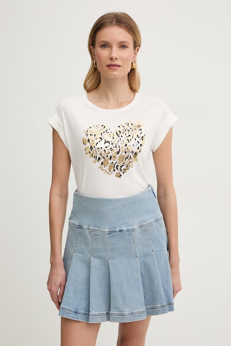 Morgan t-shirt damski z bawełną biały DLOUP