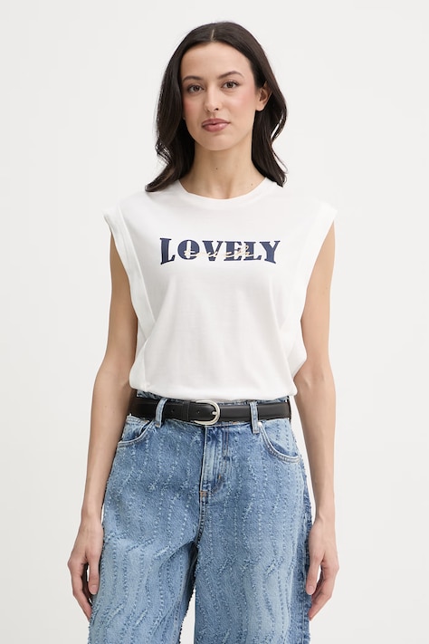 Morgan топ дамски от памук бежов DPREPPY