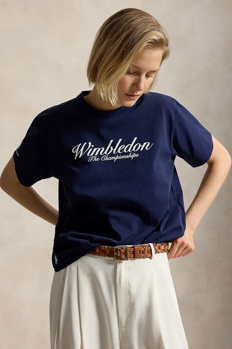 Polo Ralph Lauren T-shirt damski bawełniany granatowy 211B16031
