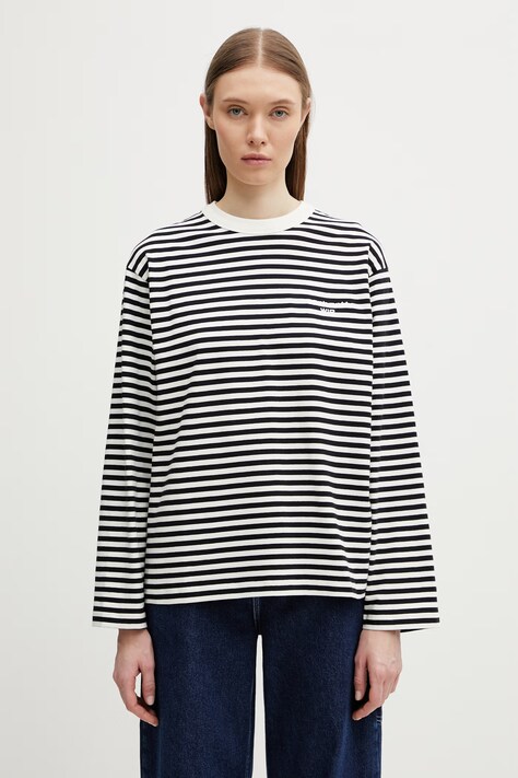 Carhartt WIP longsleeve damski bawełniany W' L/S Ezra T-Shirt czarny I036345.3KRXX