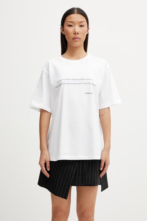 Sportmax Spdquiete тениска памучна дамска бяла 2612971015600