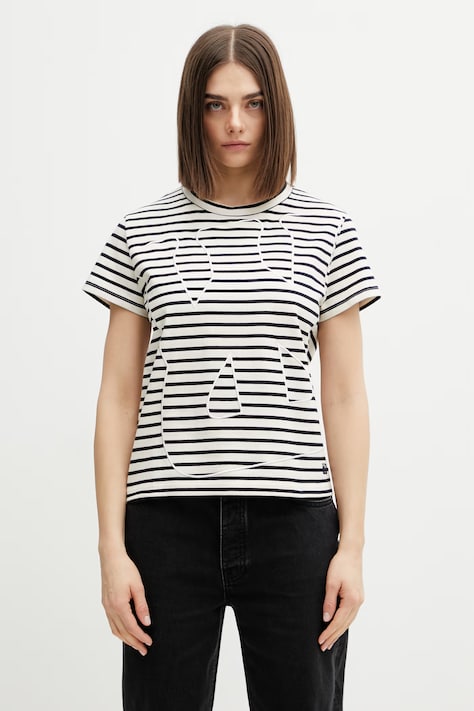 Wales Bonner Crown t-shirt bawełniany damski beżowy WS26JE10.JE02.159