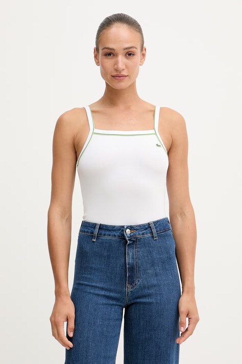 Lacoste top damski z bawełną biały TF9902