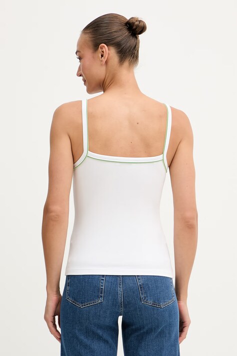 Lacoste топ жіночий з бавовною — SS26-TSD1SS, білий — фото 3