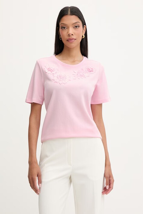 Morgan T-shirt damski z bawełną różowy DEFI