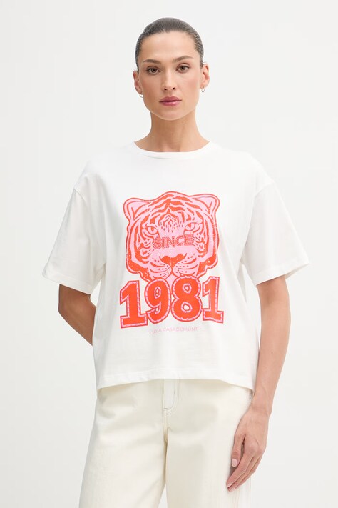 Lola Casademunt T-shirt damski bawełniany biały LS2615018