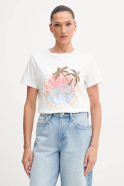 Lola Casademunt T-shirt damski bawełniany biały LS2615019