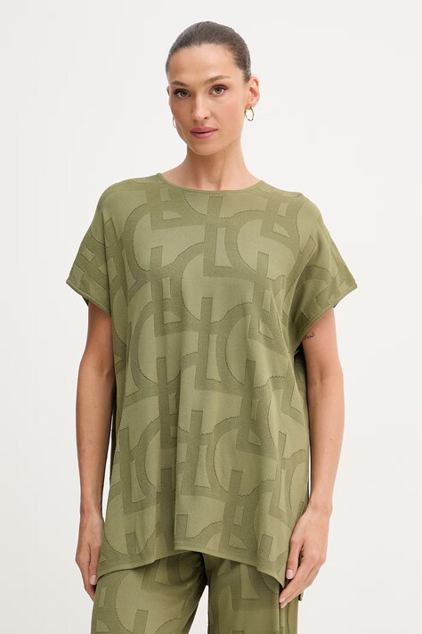 Lola Casademunt T-shirt damski z wiskozą zielony LS2615116