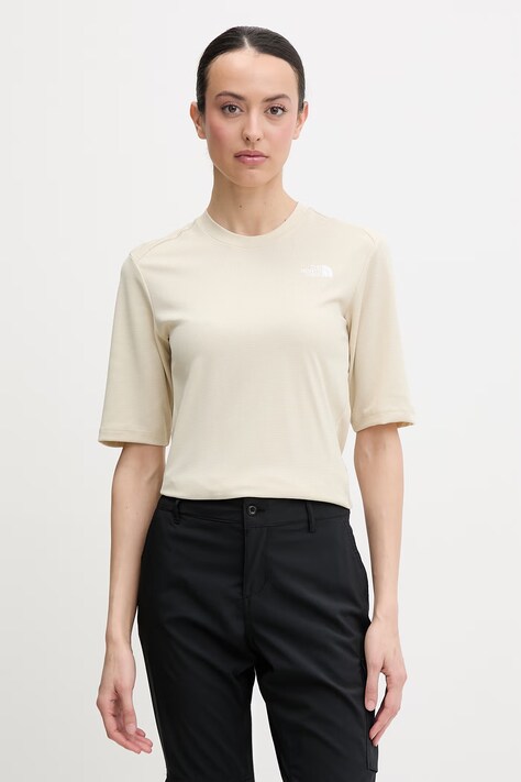 The North Face T-shirt sportowy damski Shadow beżowy NF0A8E1DDOM1