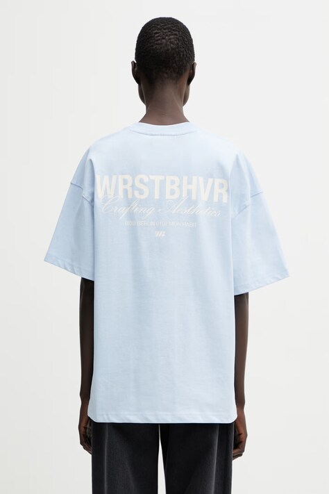 WRSTBHVR Studio V13 tricou de damă din bumbac albastru U1026TT.3440