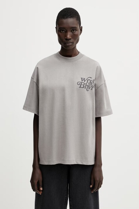 WRSTBHVR Reen V2 t-shirt βαμβακερό γυναικείο γκρί U1026TT.3460