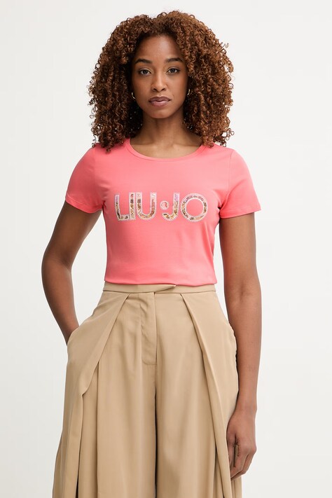 Liu Jo T-shirt damski różowy VA6169.JS003