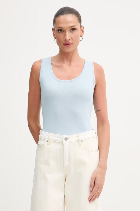 United Colors of Benetton top damski bawełniany niebieski 3GA8DH018