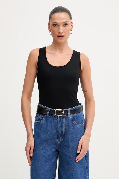 United Colors of Benetton top damski bawełniany czarny 3GA8DH018