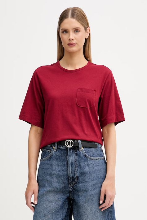 Sisley tričko dámske bavlnené burgundské 3I1XL108S