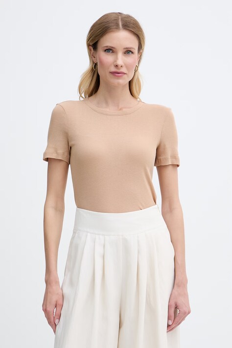 Sisley tricou de damă din bumbac maro 3QNXL109E